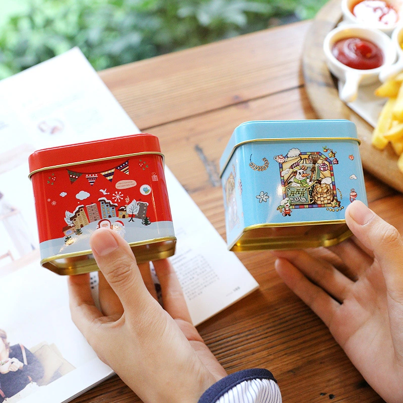 OEM Set of 12PCS Christmas Tinplate Candy Box Xmas Gift Box Tin Box for Candy Cookies