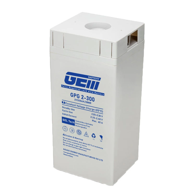 China PVC-GEL SiO2 2V300AH batería de gel Industrial Premium Top Qualit Batería de reserva de energía renovable