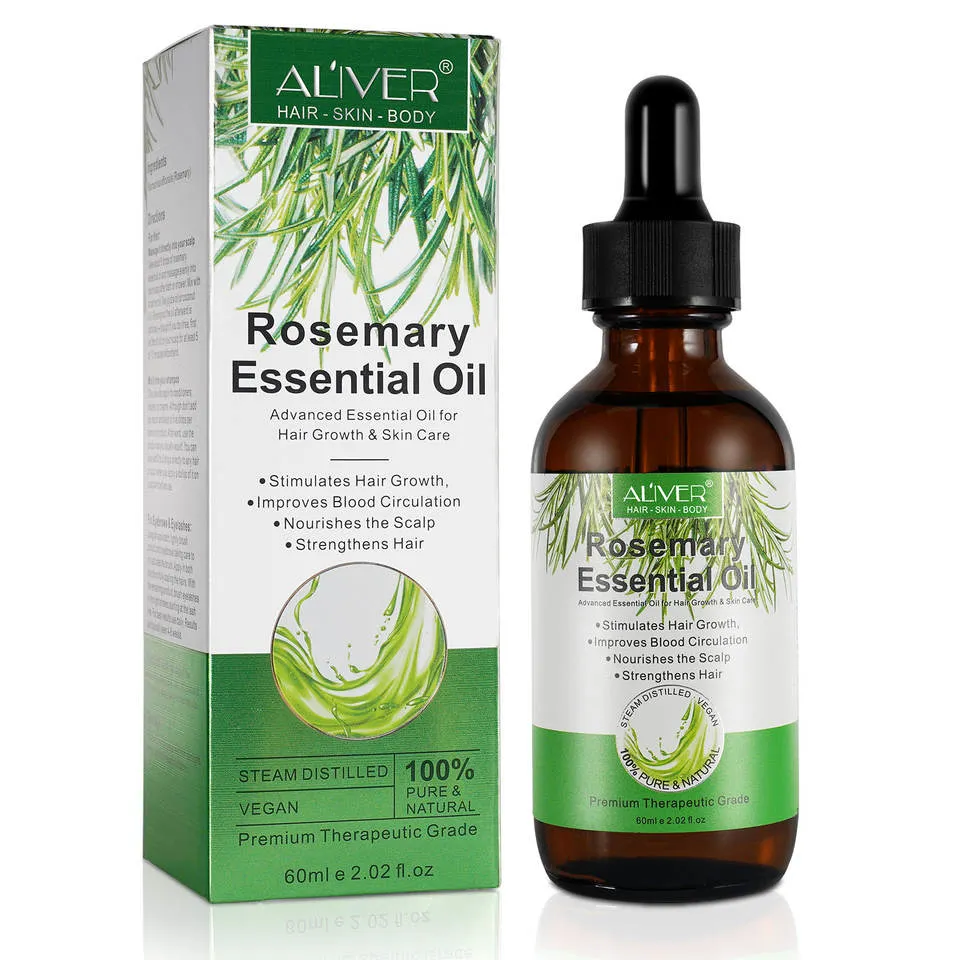 Label privé naturel biologique Rosemary Essential Oil femmes cheveux noirs Produits d'entretien