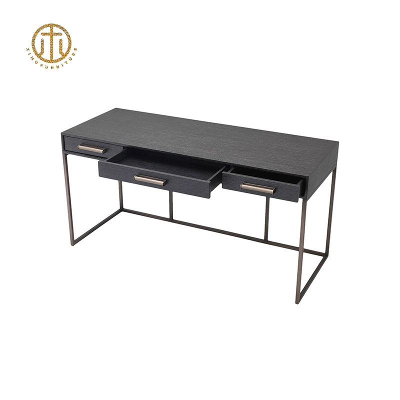 Simple Metal Frame Solid Wood Desktop Can Be Customized Home Office Furniture