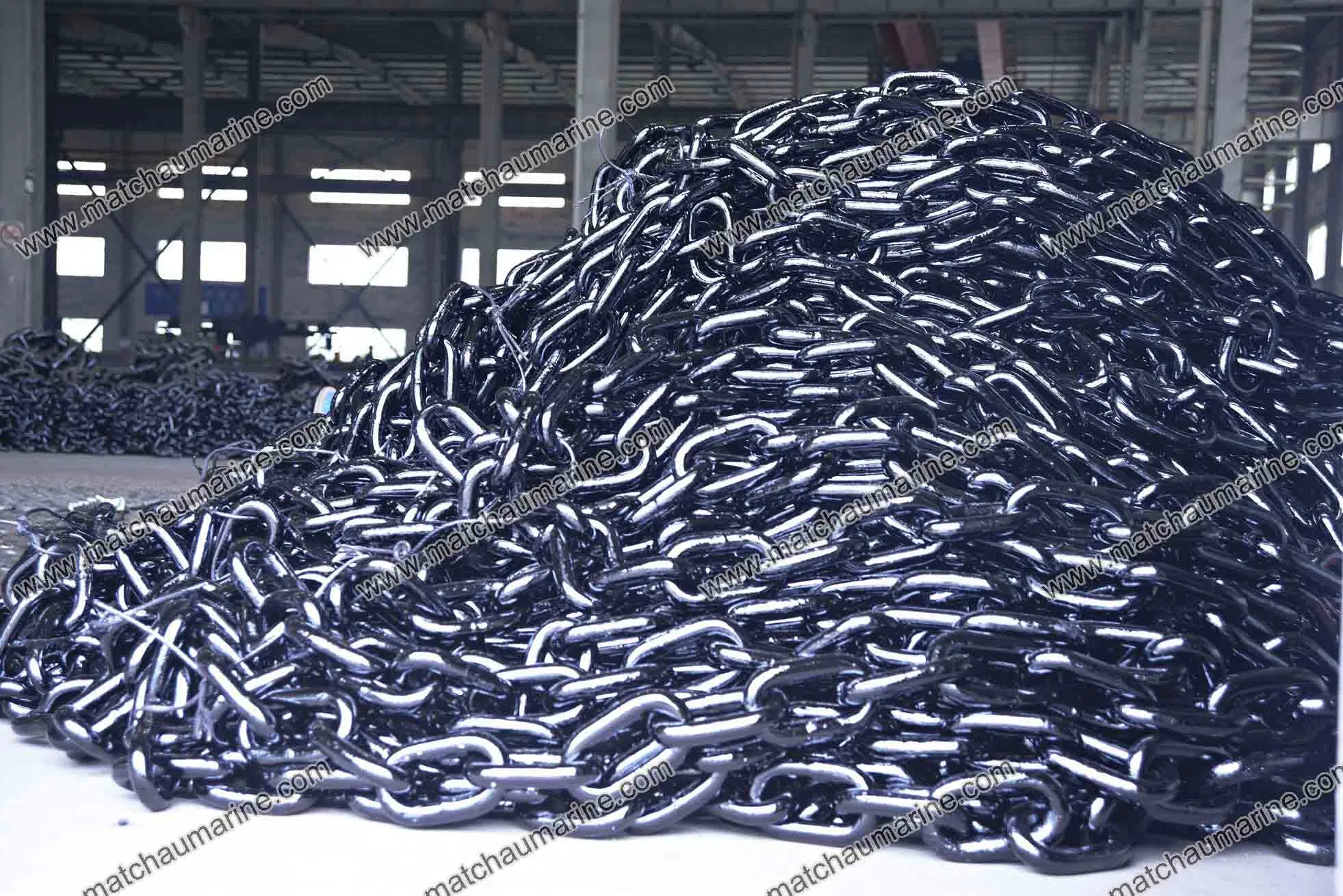 Construcción naval Cadena de ancla de eslabones de perno para amarre marino.