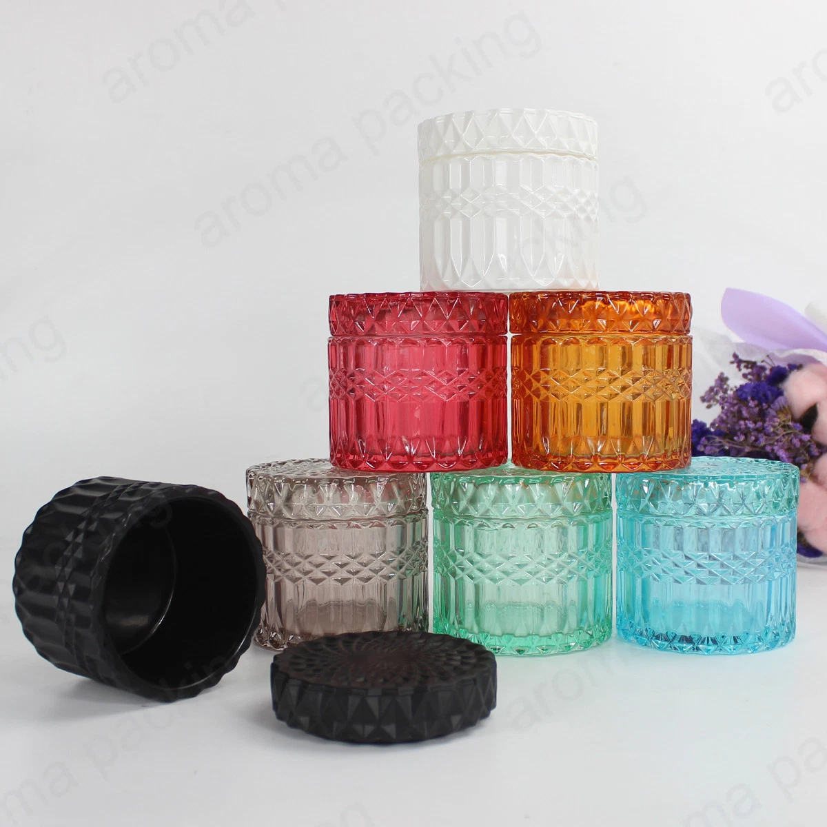 Hot Sale Decorative Glass Jar Candle Jar for Home Decoration