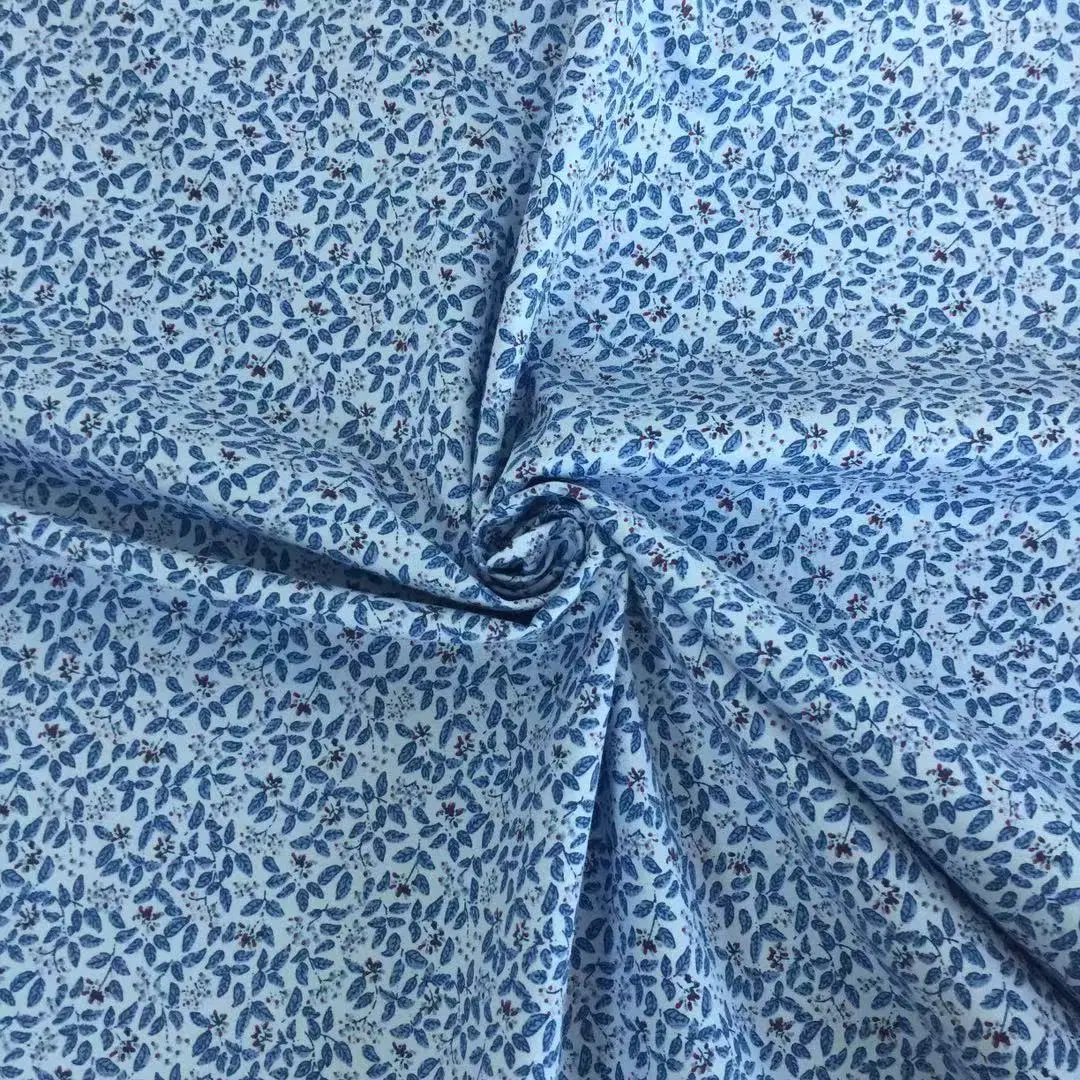 Le spandex tissé de rouleau de tissu coton imprimé personnalisé de la mousseline de coton Poplin 67 30poly 3%spandex, Plaine de coton 40X75D+40D Développement durable