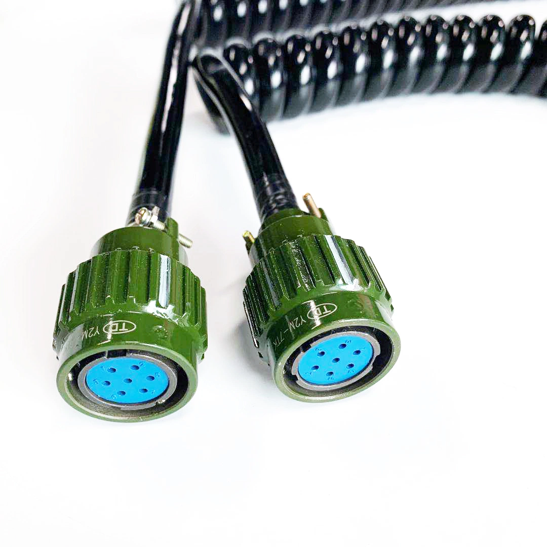 7pin Trailer Camera Connector Spiral Audio Video Truck Cable Trailer Safety Camera Cables