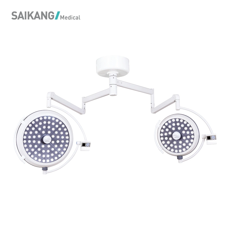 Sk-Lld7050A Saikang Double Dome Ceiling Shadowless Medical Examination Surgical Mobile LED Operating Lamp with Battery