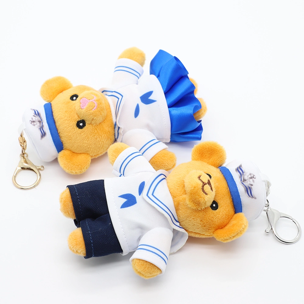 Diseño personalizado de la Marina de osito de peluche Peluches Llavero de peluche de regalo para niños juguetes colgantes