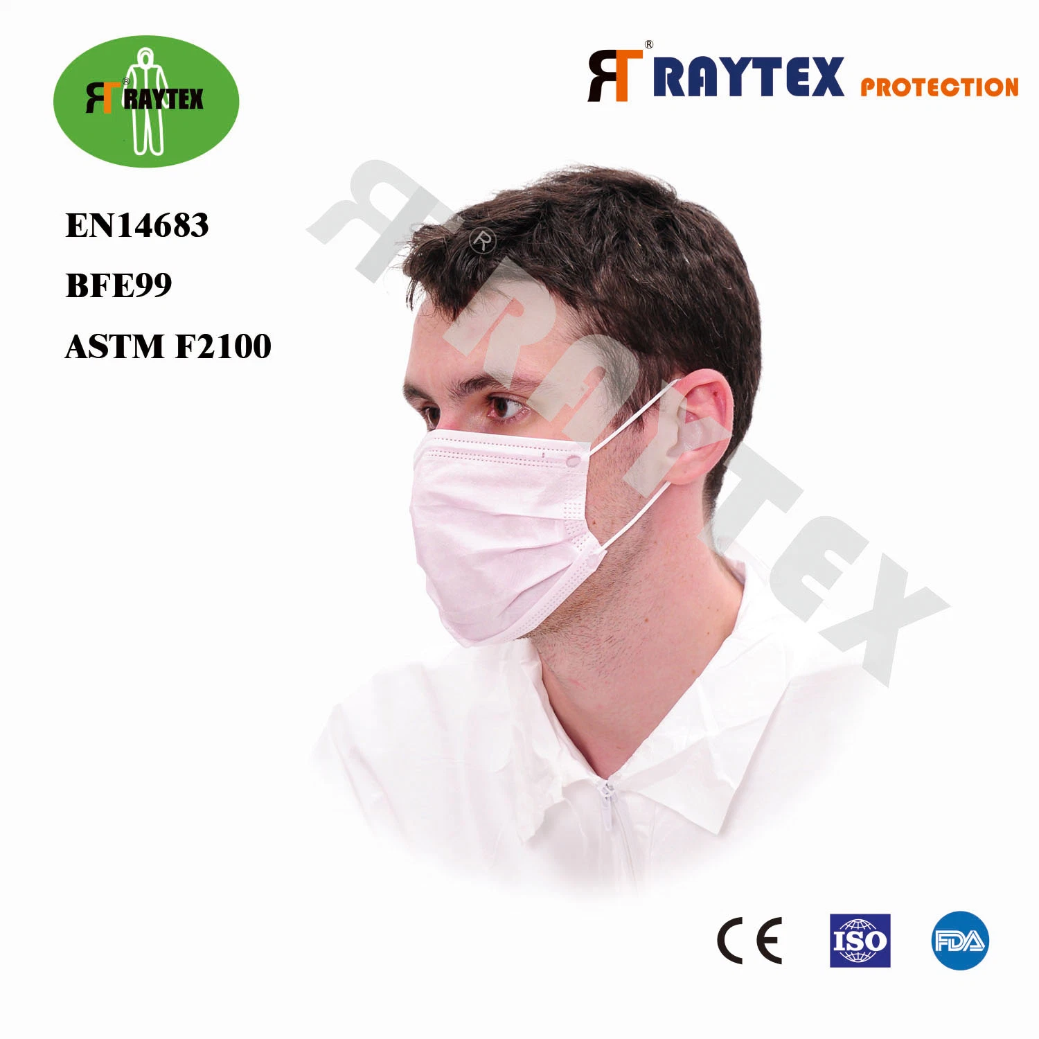 Blue and White Earloop Disposbale PP Nonwoven Anti Virus Face Mask Type II R