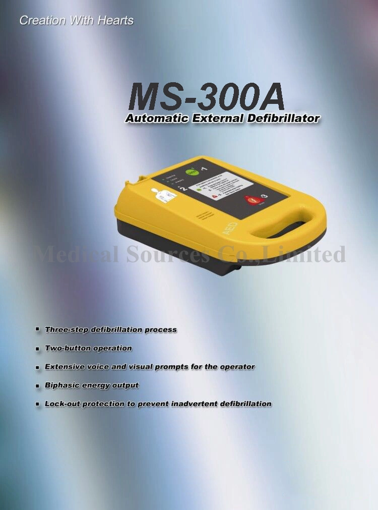 (MS-300A) portatif d'urgence défibrillateur externe automatique dsa biphasique