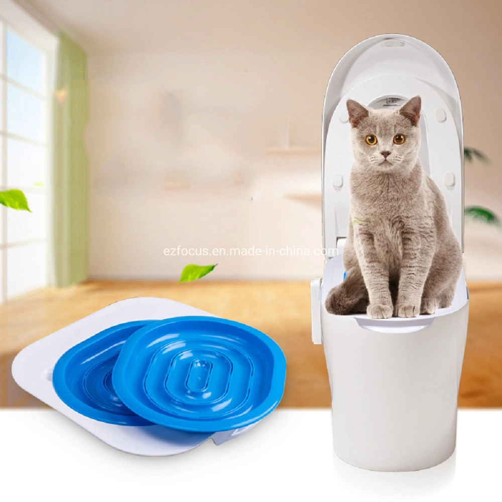 Cat Urinal Seat Toilet Trainer Cat Toilet Training Kit Professional Kitten Pet Toilet Training System Convenient Groove Design Safe Non-Toxic Wbb17361