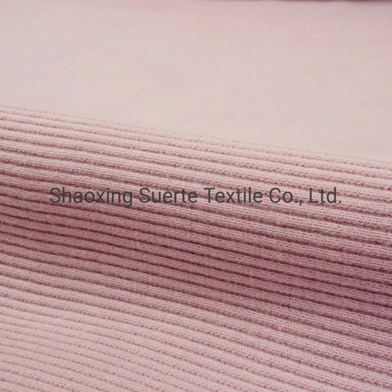 A Grade Quality Knit Tc Rib Fabric Cotton Polyester Spandex Fabric for Apparel