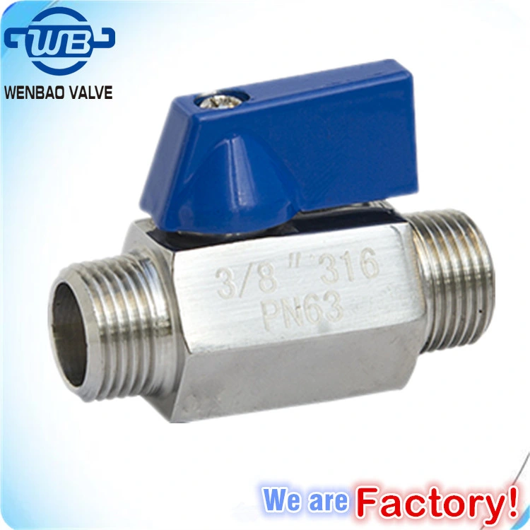 Brass Bronze Ball Valve Mini Gas Bib Cock Bib Tap Stop Globe Control Swing 1PC 3/8 Inch Female-Male Thread Stainless Steel 316 CF8m Mini Ball Valve Pn63 1000wog