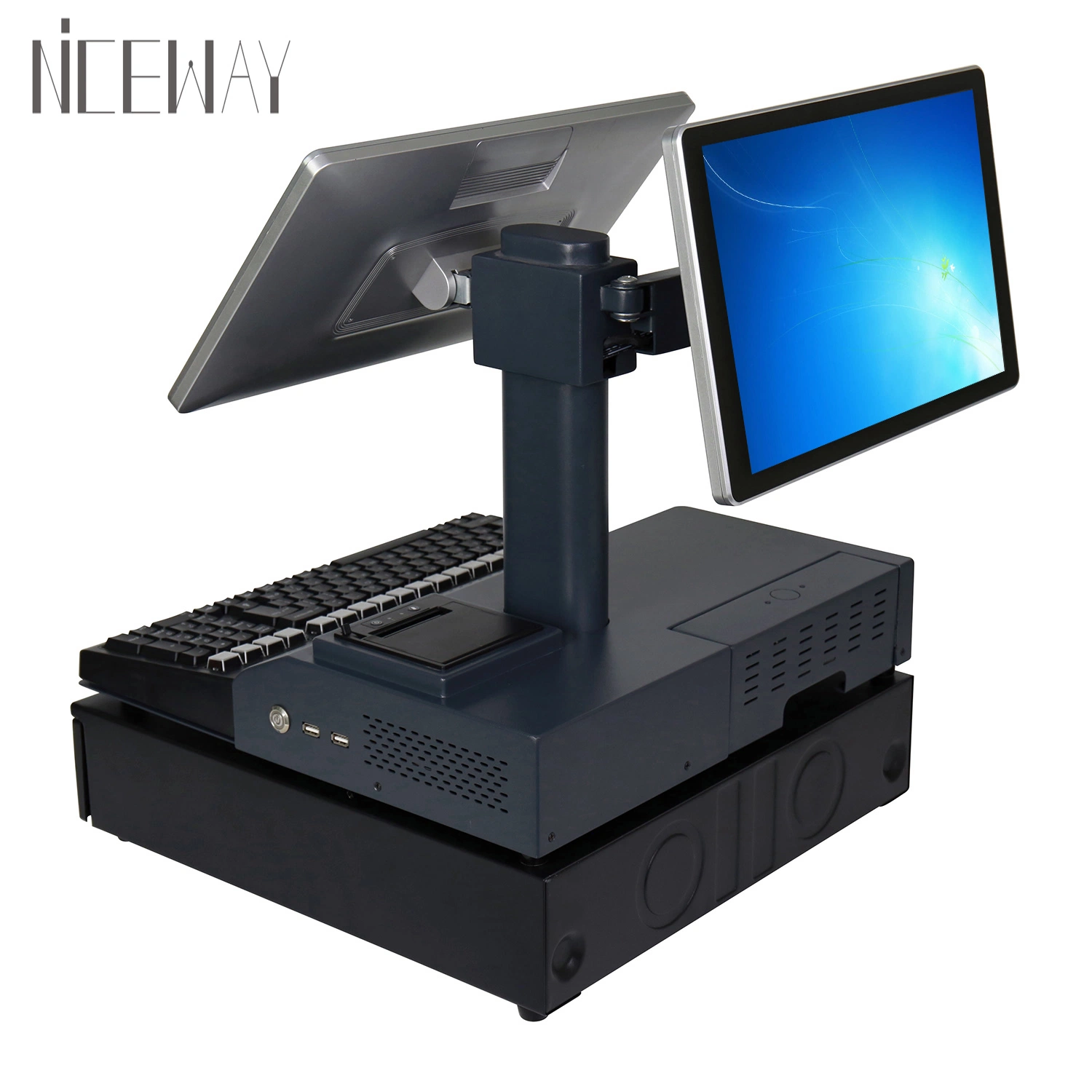 14" Windows Dual Screen Windows Supermarket POS Terminal Cash Register Payment Machine