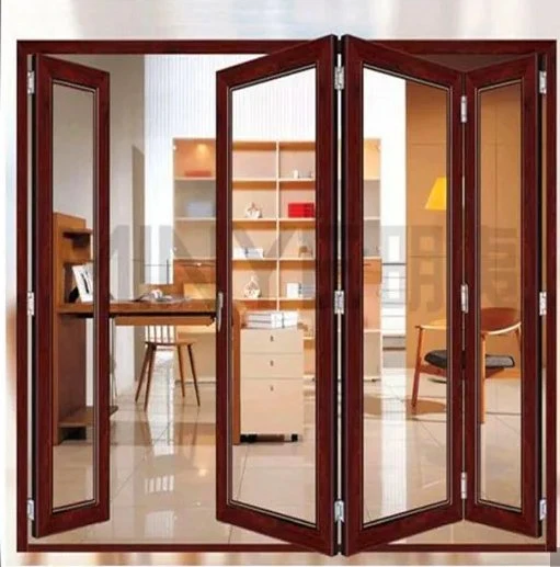 Hot sale Double verre aluminium accordéon portes de patio repliables Low-E