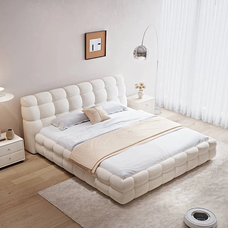 Modern Bedroom Furniture Double King Size Wool Bed