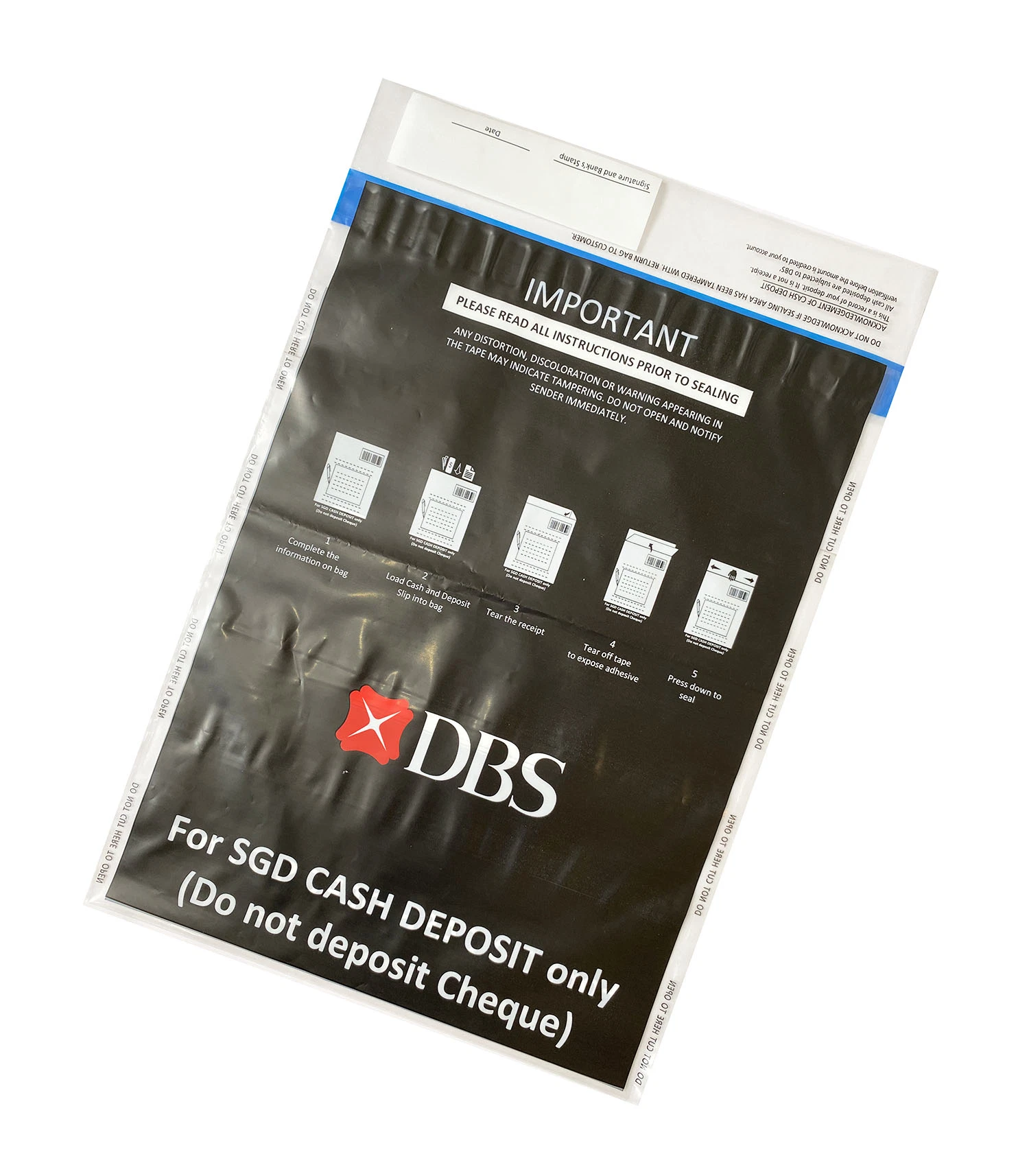 À prova de sabotagem sacos sacos de segurança transparentes PE PE material do fabricante depósito bancário em saco plástico Supermercado Inviolável DBS Fecho Bank