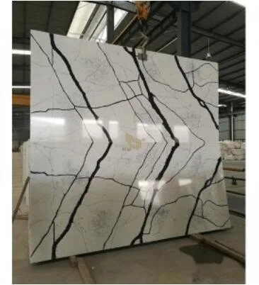 Whtie/Calacatta/Cararra/Grey/Black/Snow White Quartz Aritificial Stone Tiles/Slab for Countertop Kitchen/Bathroom/Wall/Flooring