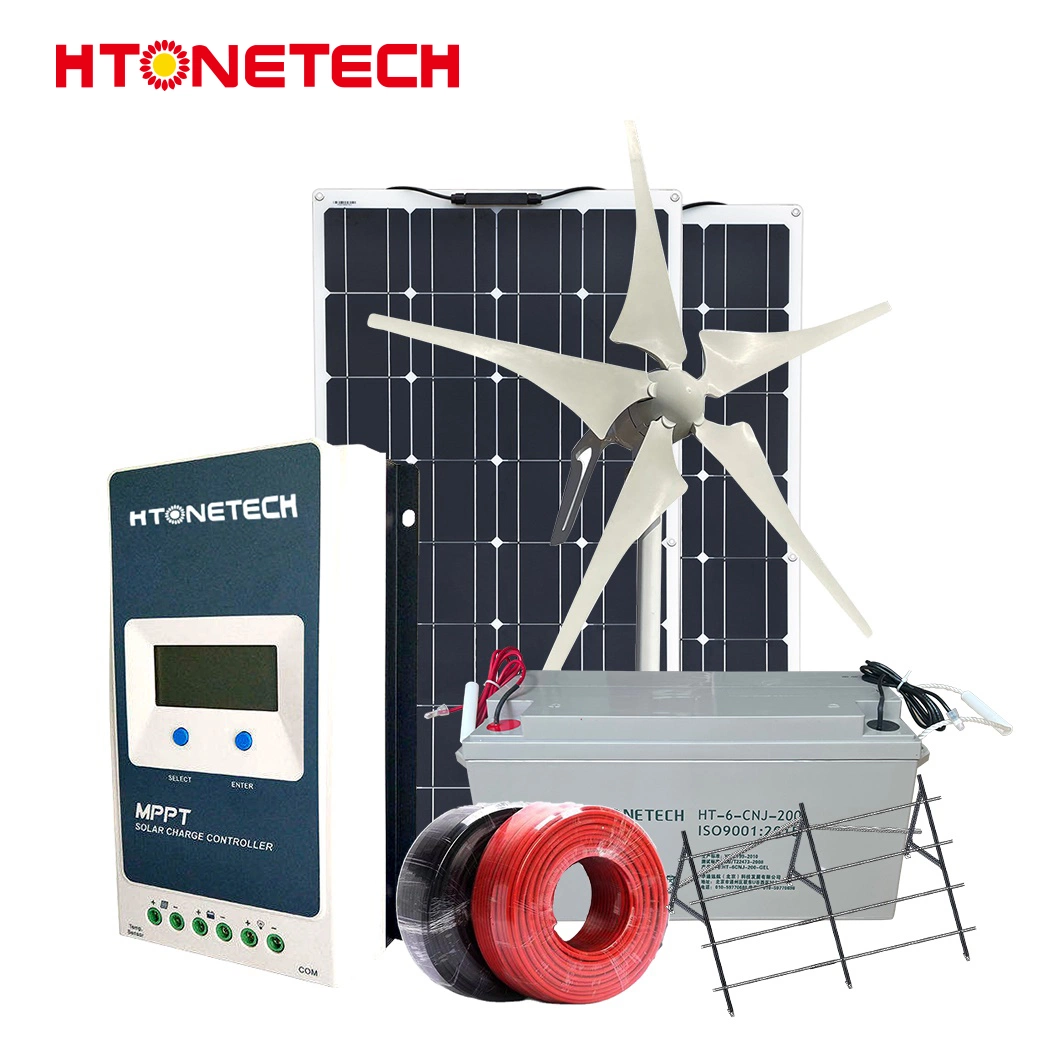 Htonetech faltbares Solarpanel monokristallines 320W Standalone-Sonnensystem China komplettieren Home Solar- und Windkraft-Systeme mit 110 Volt-Windenergieanlage