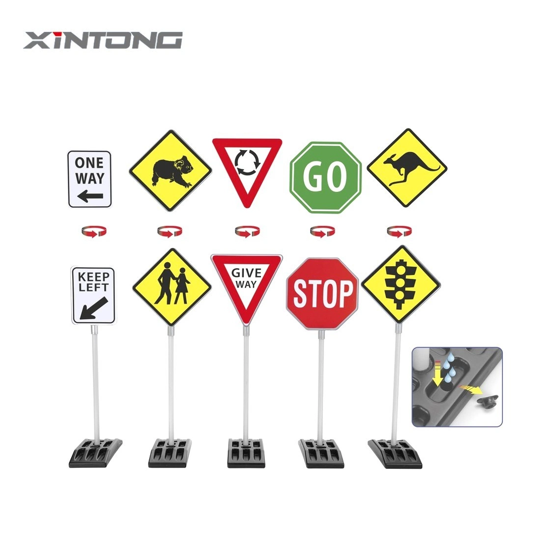 Customized Color Caution Xintong 60mm Triangle Traffic Board Warning Sign in China