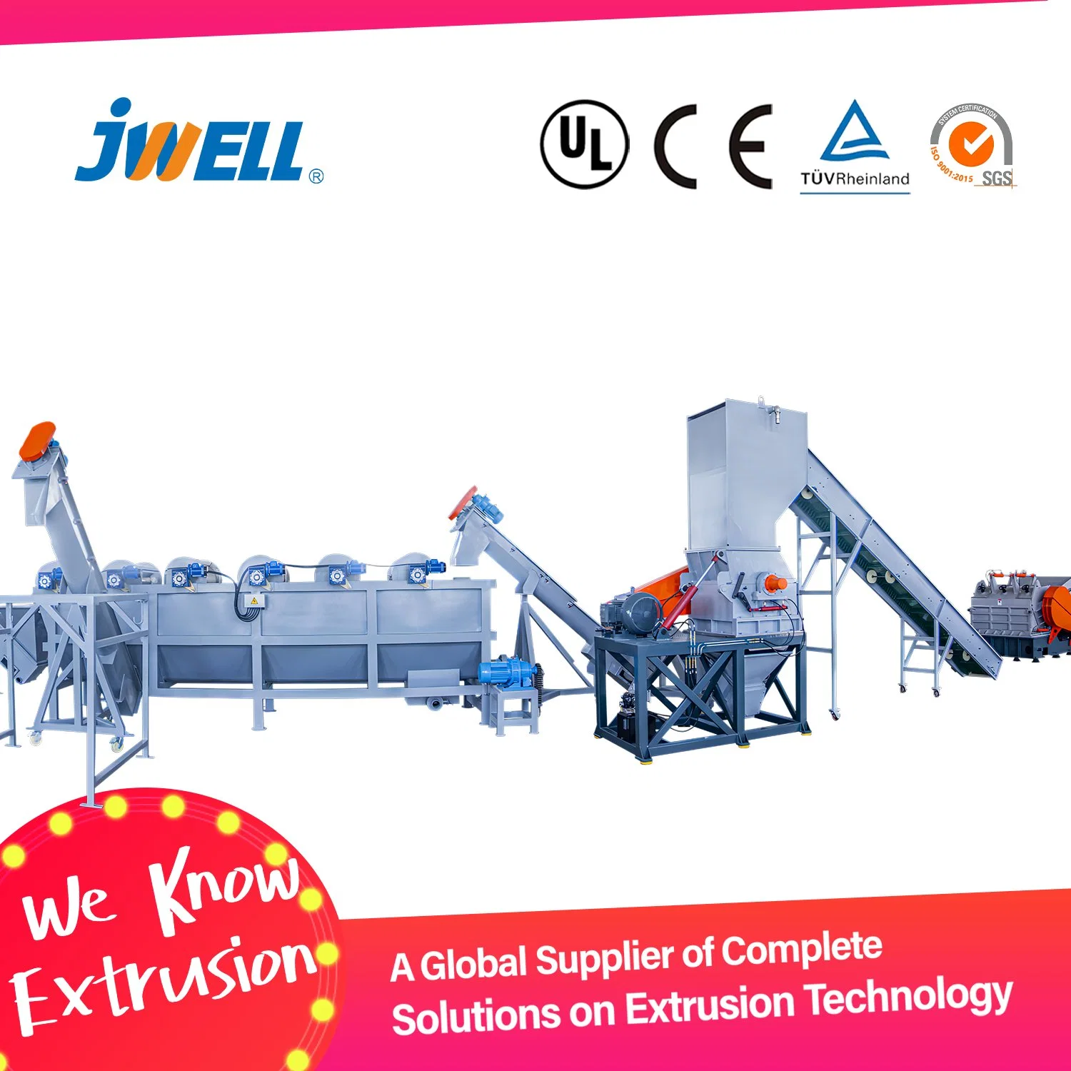 Recycling Crushing Washing Drying Granulation/Pelletizing Production Line