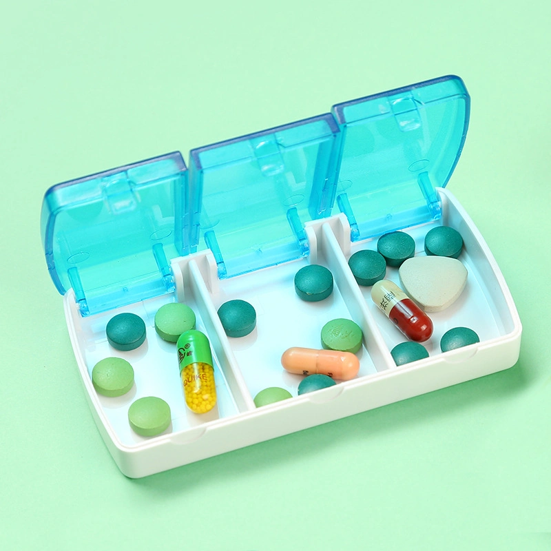 Mini 3-Cell Dispensing Box Portable Plastic Dispensing Box Transparent Dispensing Box