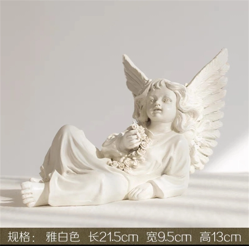 Customized Resin Angel Sculpture Garden Statue Polyresin Cherub for Home Decoration