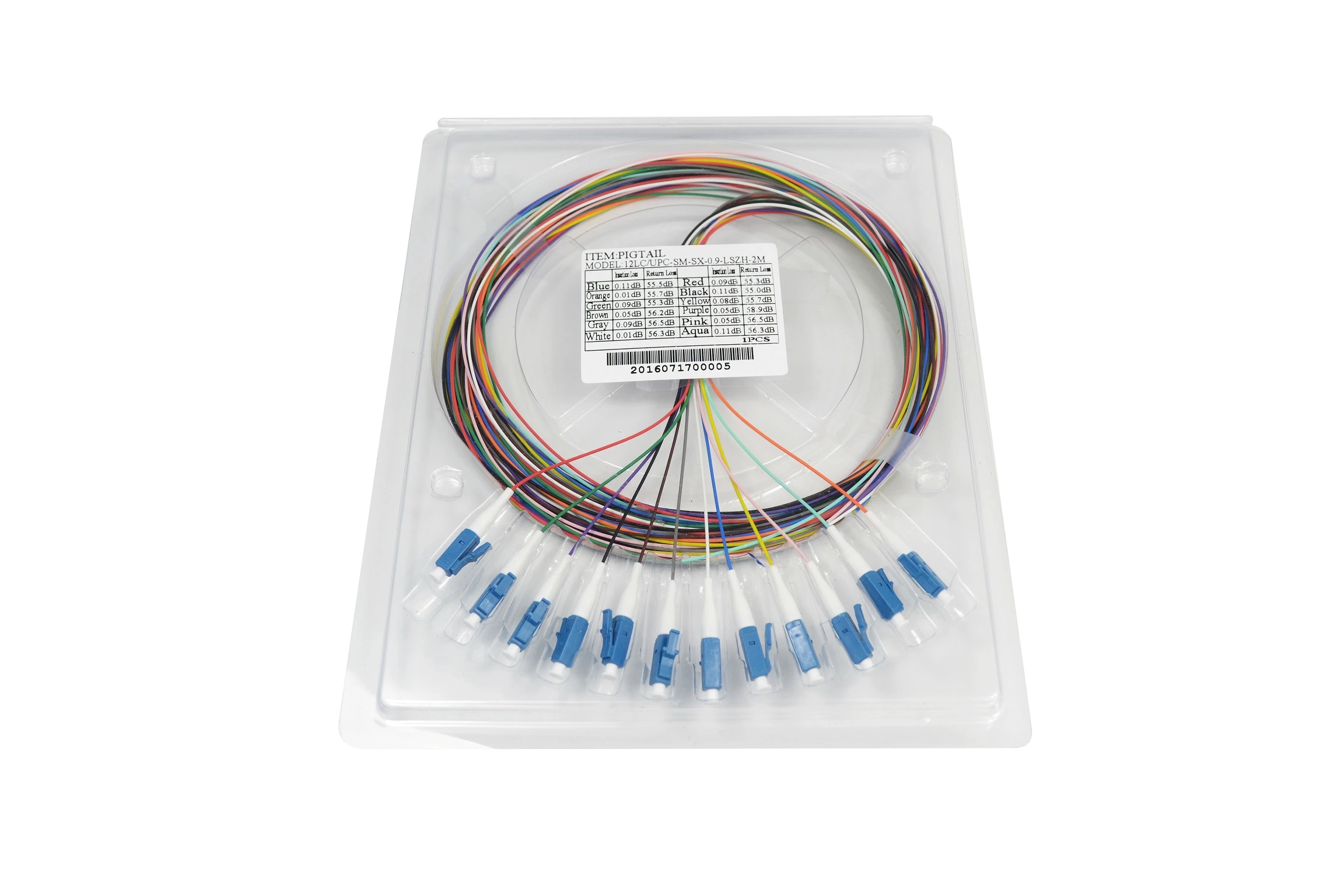 Customized Length Sc APC Upc Singlemode 12 Core Optical Fiber Pigtail