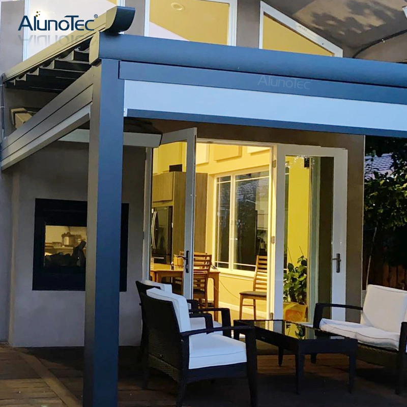 Outdoor Metal Electric Retractable Awning Garden Patio Gazebo