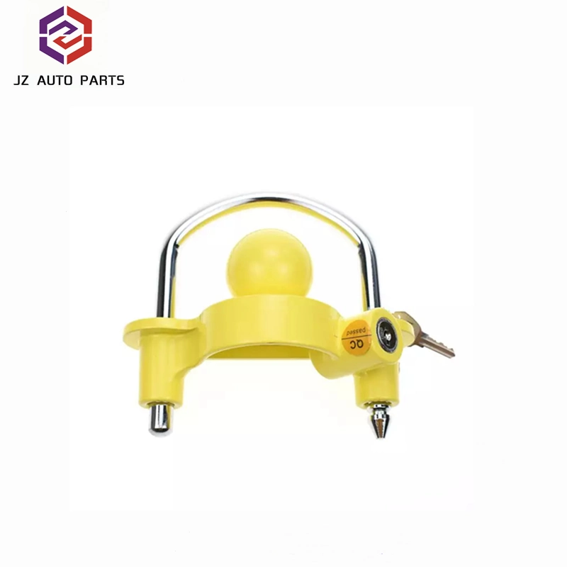 Professional 5/8'' Yellow Tow Bar Trailer Ball Hitch Coupler Lock Trailer Parts