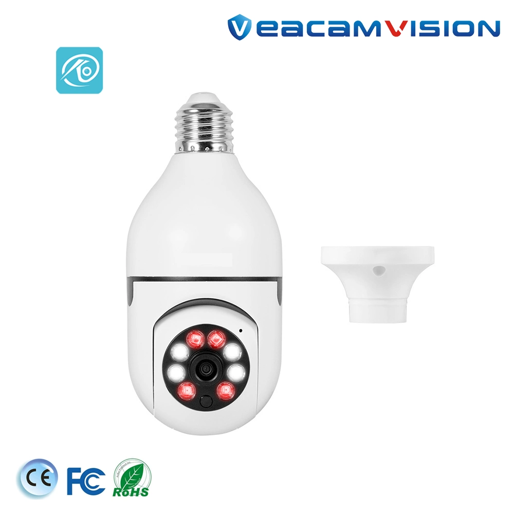 WiFi Bulb Camera HD WiFi PTZ Colorful Night Vision Two Way Audio Baby Monitor Auto Tracking Home Security CCTV Camera