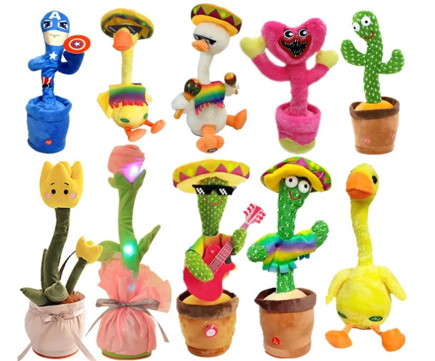 2022 Productos muy calientes para niños Educación temprana Toy Magic Cactus Plush Toys Muñecas de Baile