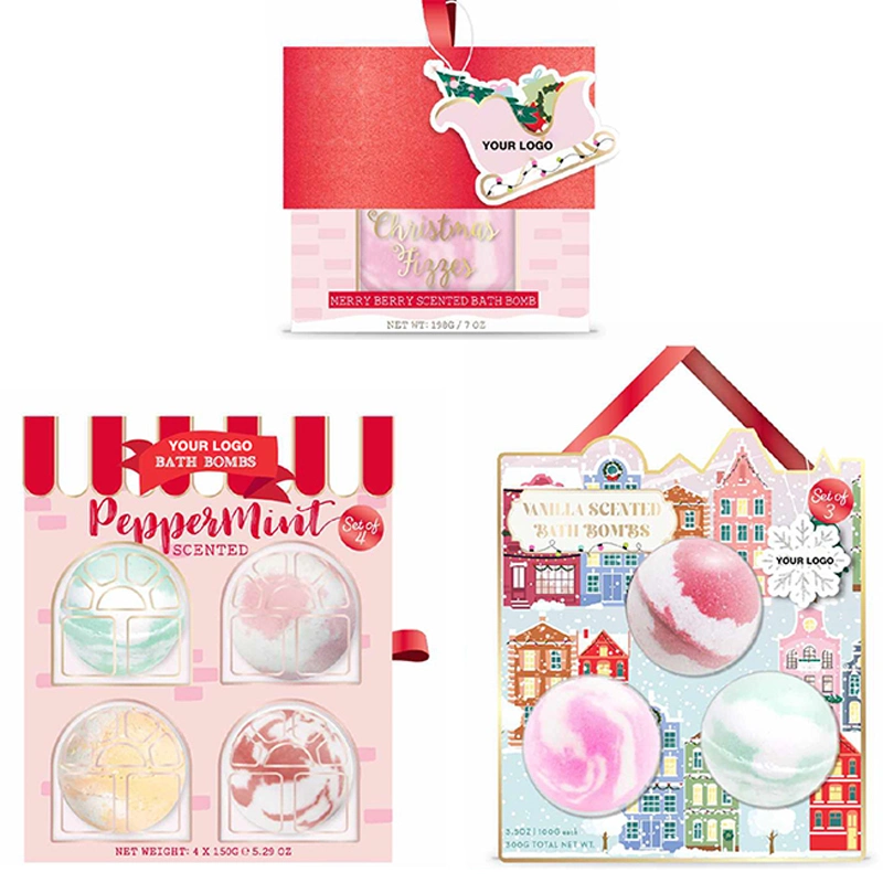 OEM ODM Customized Cleaning and Soothing Bath Bomb Christmas Set