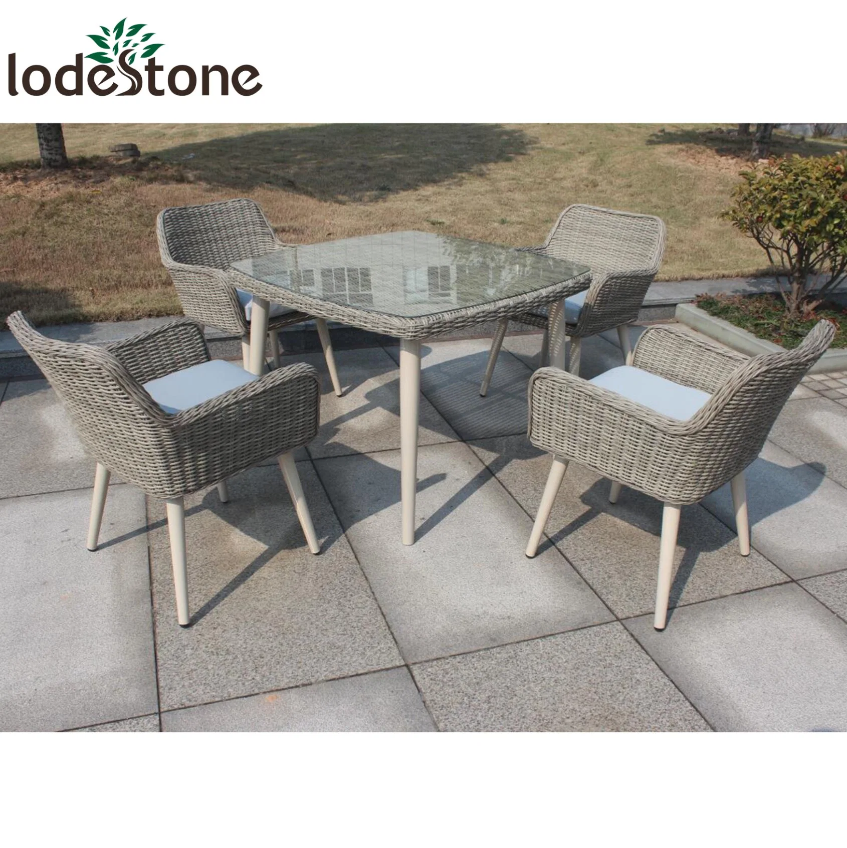 5PCS Rattan Dining Set Patio Table and Chairs Outdoor Garden Patio Set