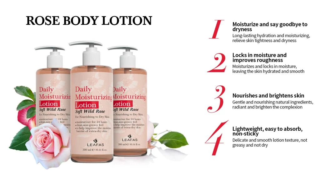 Großhandel/Lieferant hochwertige Feuchtigkeitslotion Rose Body Lotion für trockene Haut