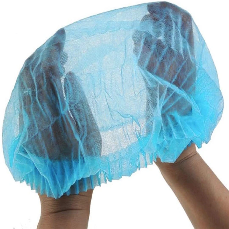 21" desechables Non Woven Hair Net Bumes de boufant para Salon SPA Catering y espacio libre de polvo (azul)