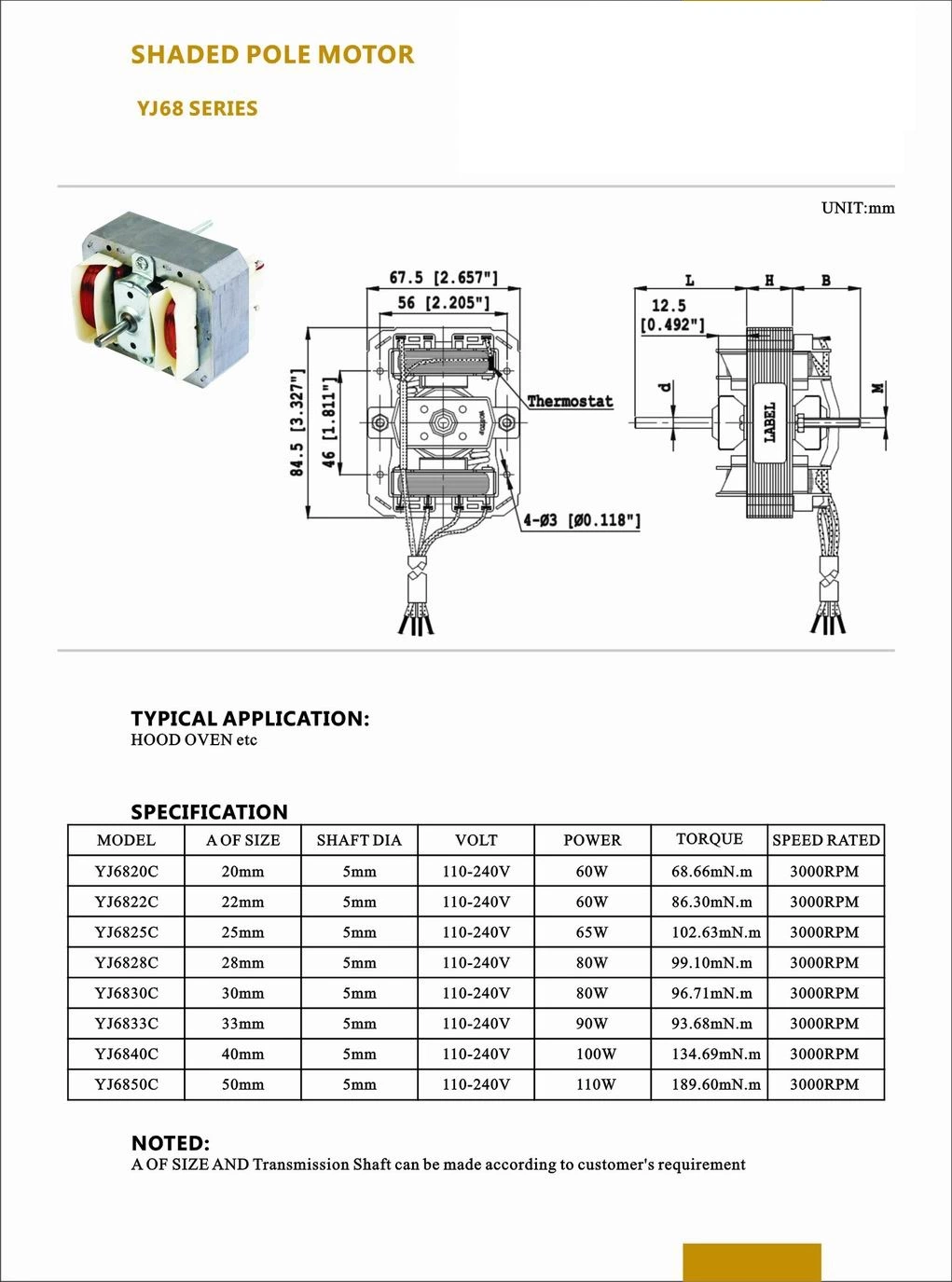 220V potente motor eléctrico de Polo sombreado de la máquina de helados