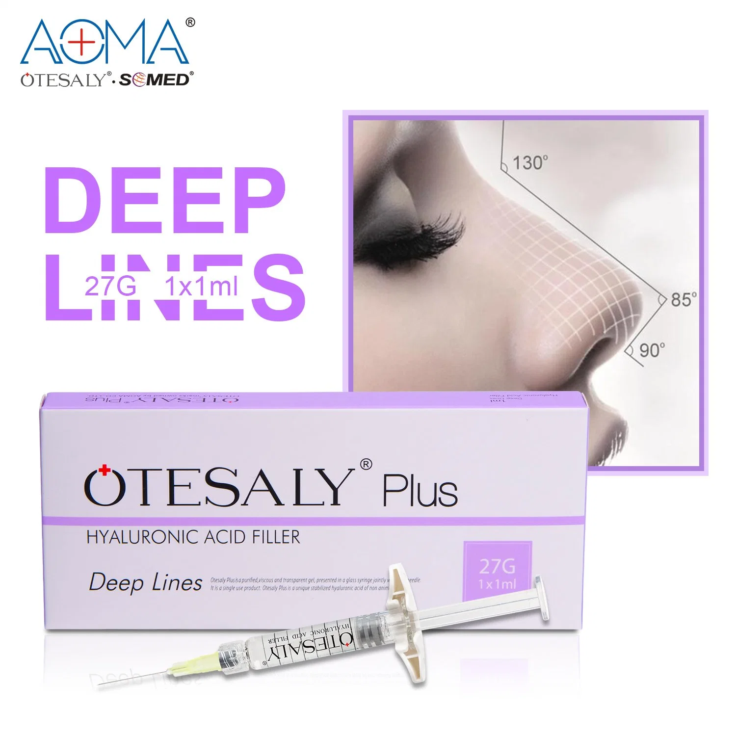 Otesaly Cross Linked Hyaluronic Acid 1ml Deep Plus Deep Wrinkles Injection Dermal Filler