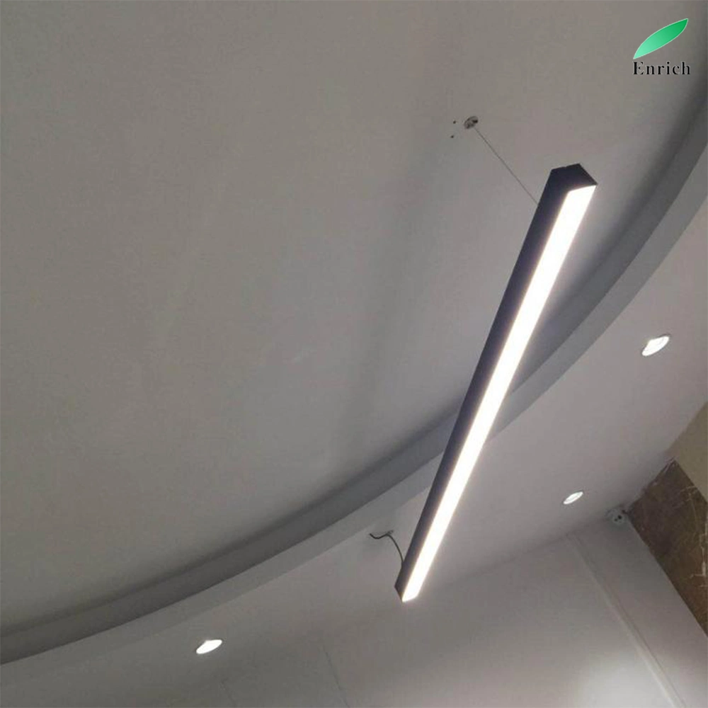 75mm Width Hanging LED Profile Linear Light Seamless Connection Aluminum Light Fittings