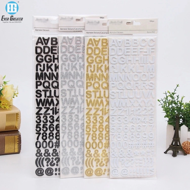 Decorative Glitter Alphaet Letters 3D Sticker