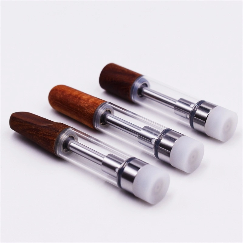 High quality/High cost performance Wood Drip Tip Ceramic Coil Atomizer 0.5/1ml Tank 510 Thread Empty Disposable/Chargeable Vape Pen Cartridge E-Cig