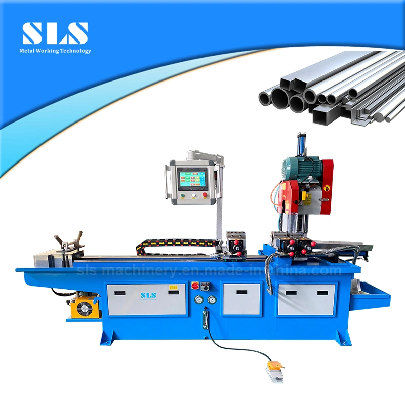 Acero inoxidable SLS, cobre, hierro, aluminio, redondo, Tubo de metal cuadrado, tubería de perfil, Sierra de disco frío hidráulica automática, tubo CNC máquina de corte de sierra circular