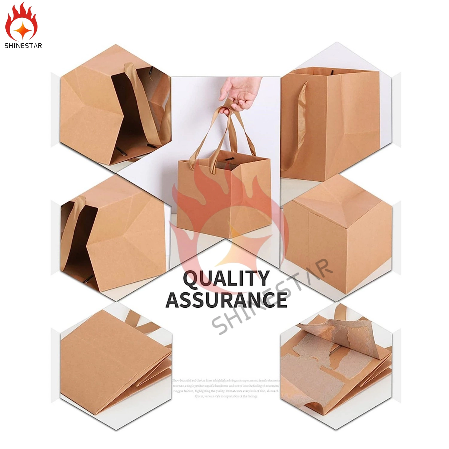 Reusable Square Large Paper Bags Boxes with Ribbon Handles for Cakes and Chocolates