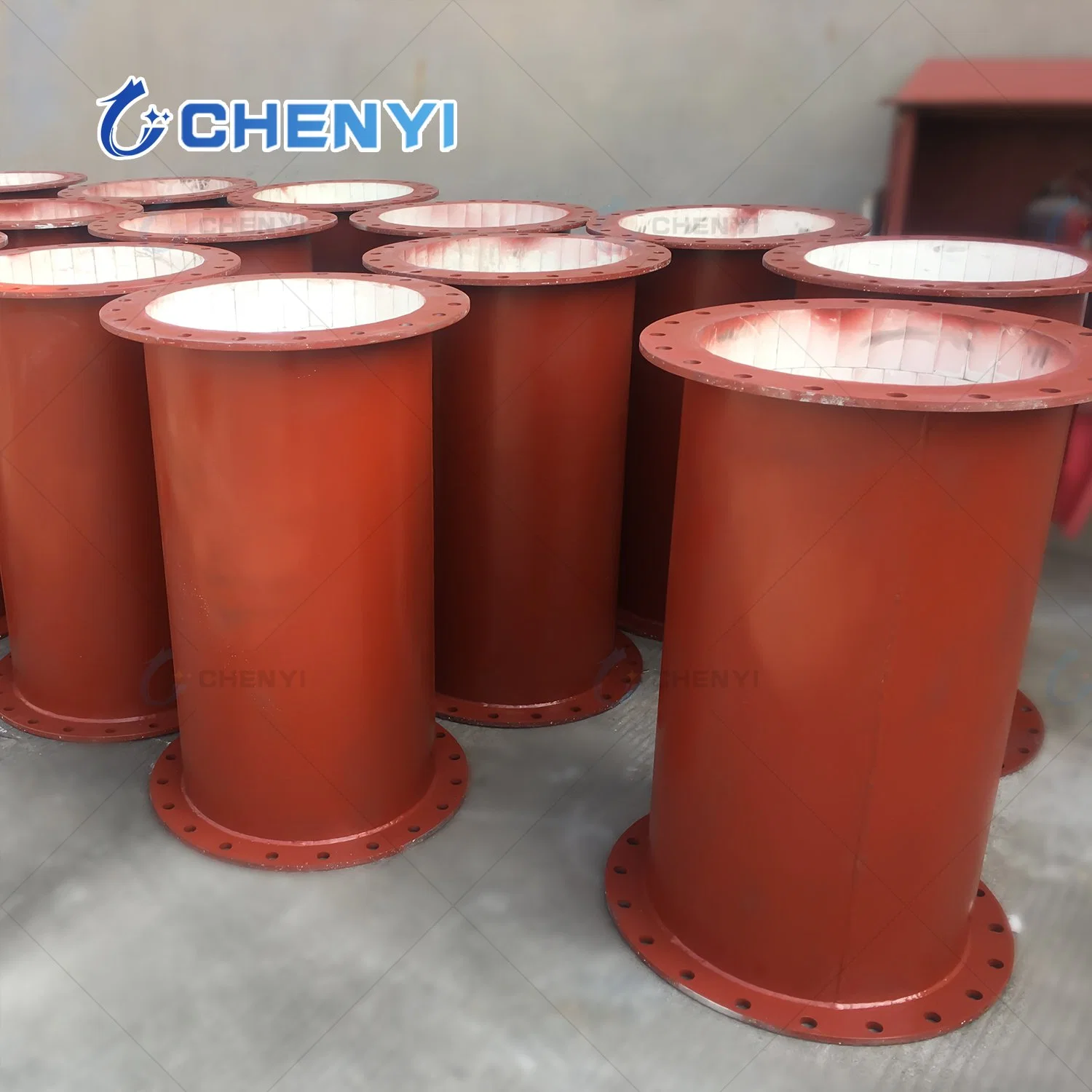 Wear Ceramic Tiles Lined Elbow Bend Steel Pipe Applied to Material Handling System