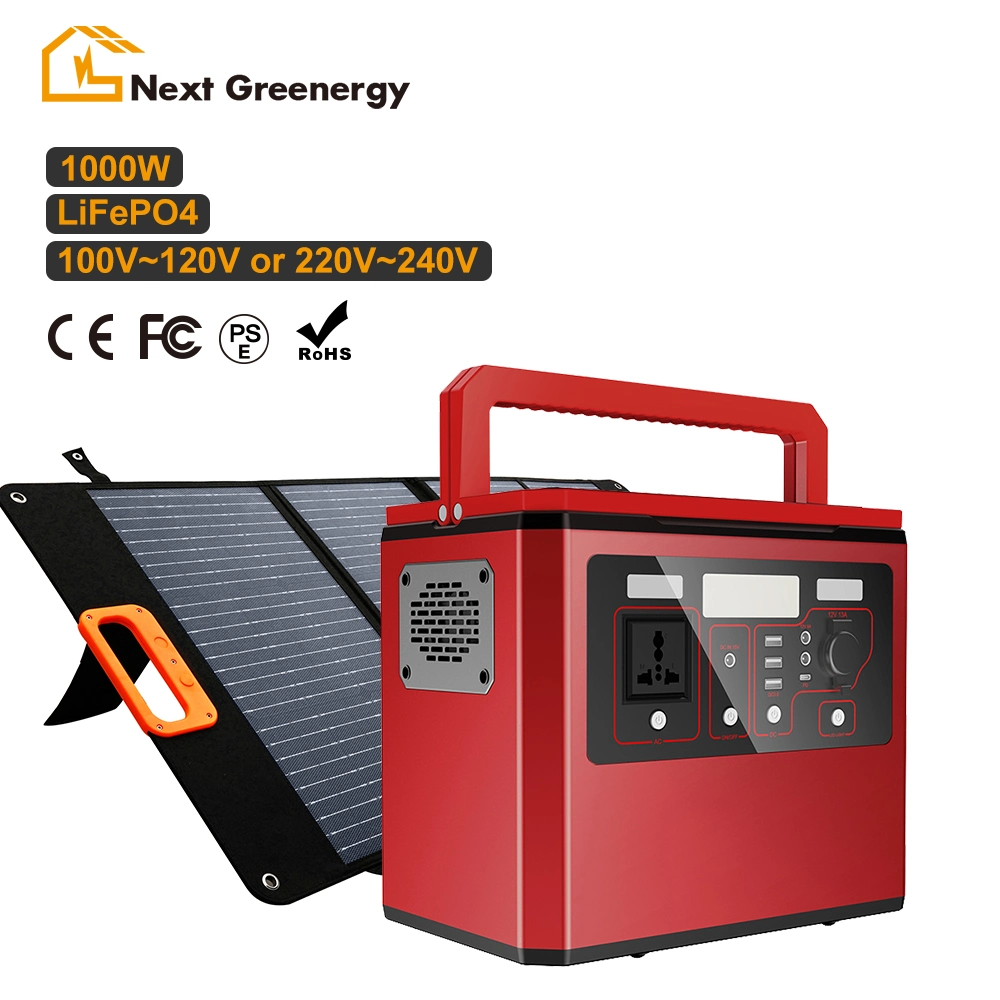 Nextgreenergy 1000W Station d'alimentation portable Systèmes de station d'alimentation solaire Banques d'alimentation