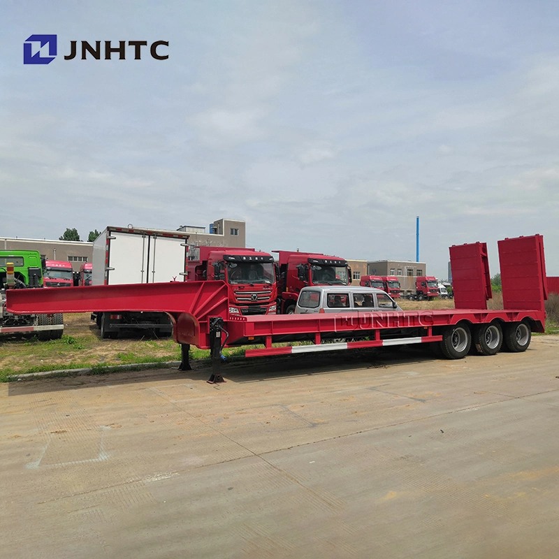 2 líneas 4 Axles Low Boy Truck Trailer Low Bed Remolque