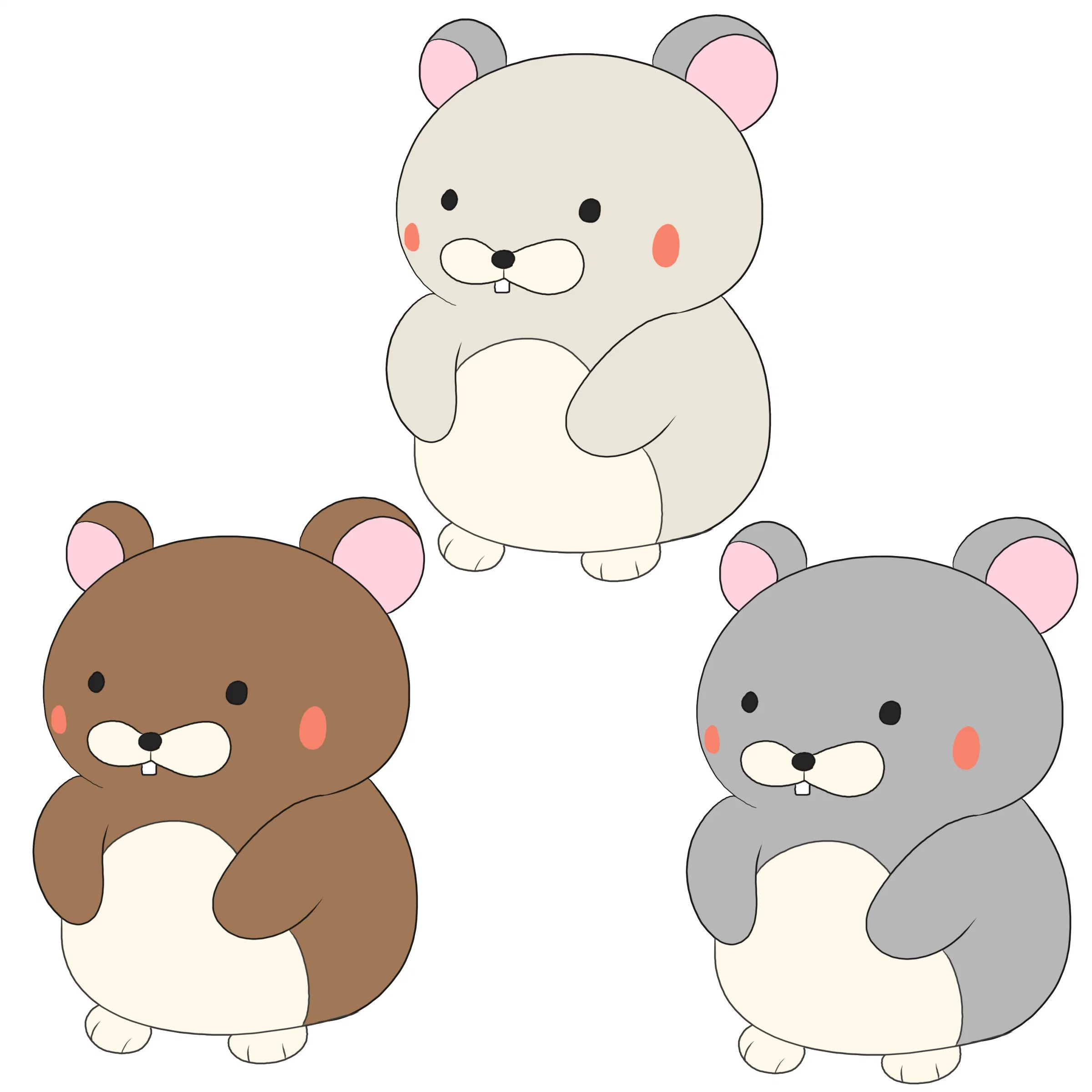 Factory Plushies Stuffed Animal Custom Sitting Small Hamster Mouse Plush Toy