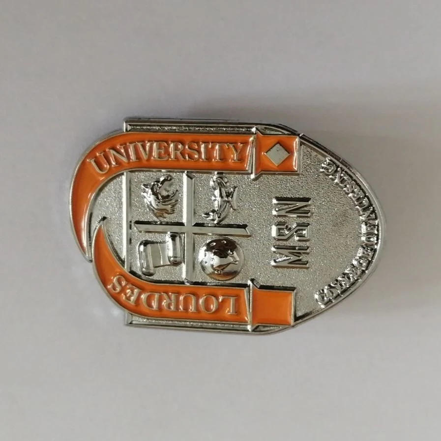 Custom Soft Enamel Metal Badge in Silver Metal