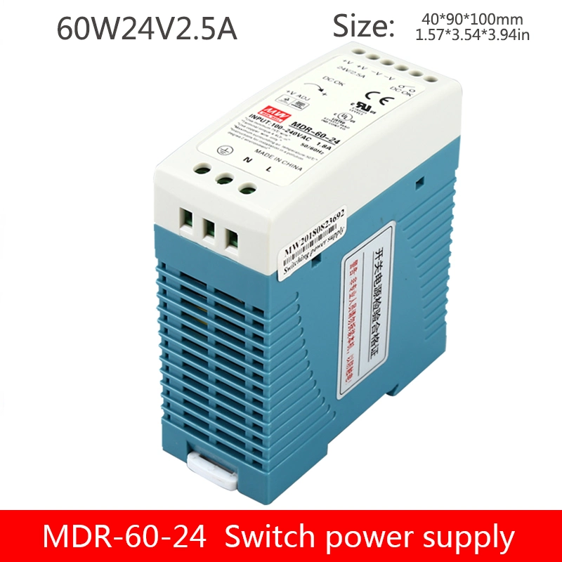 24V 2.5A Micro Volume Industrial DIN Rail 60W SMPS Mdr-60-24