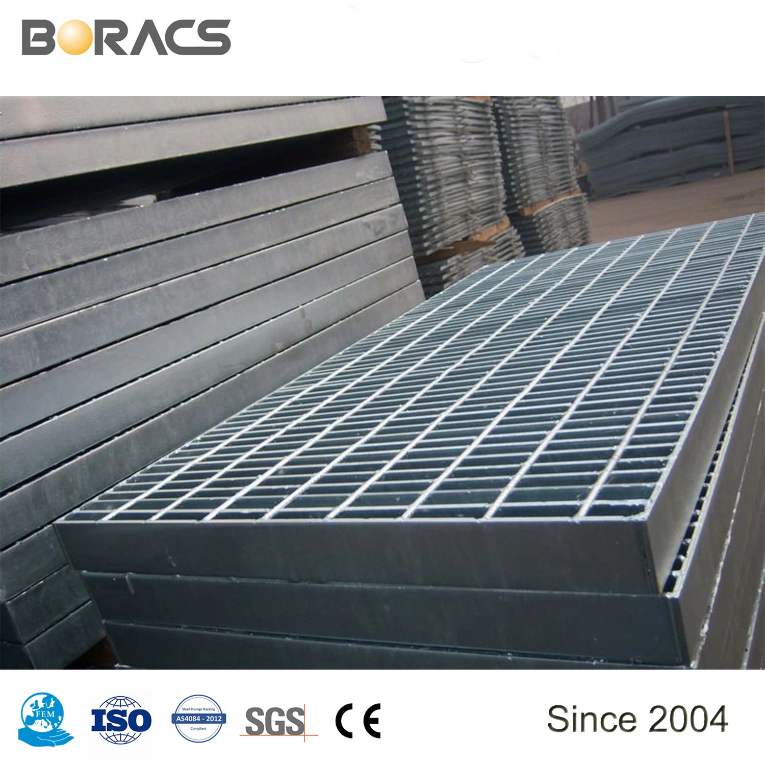 Galvanized Steel Bar Grating for Manhole Cover, Stair Tread, Floor Drain Grate