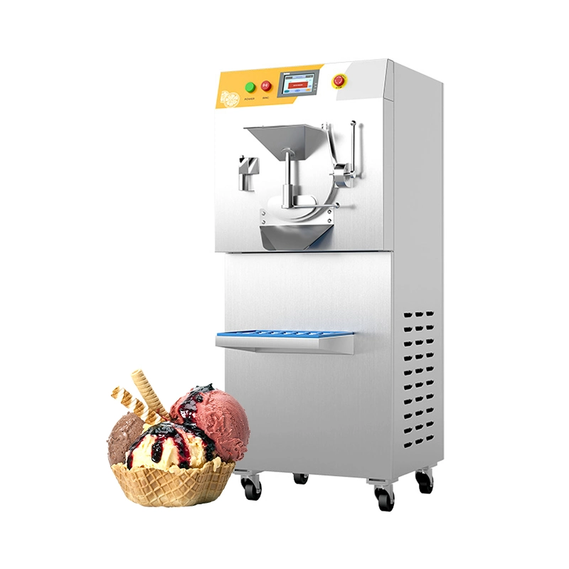 Machine à glace italienne tout-en-un au prix le plus bas, machine à glace verticale commerciale de 10 litres pour la fabrication de crème glacée dure au lait Frigomat Duro, machine à congélation de lot frais.