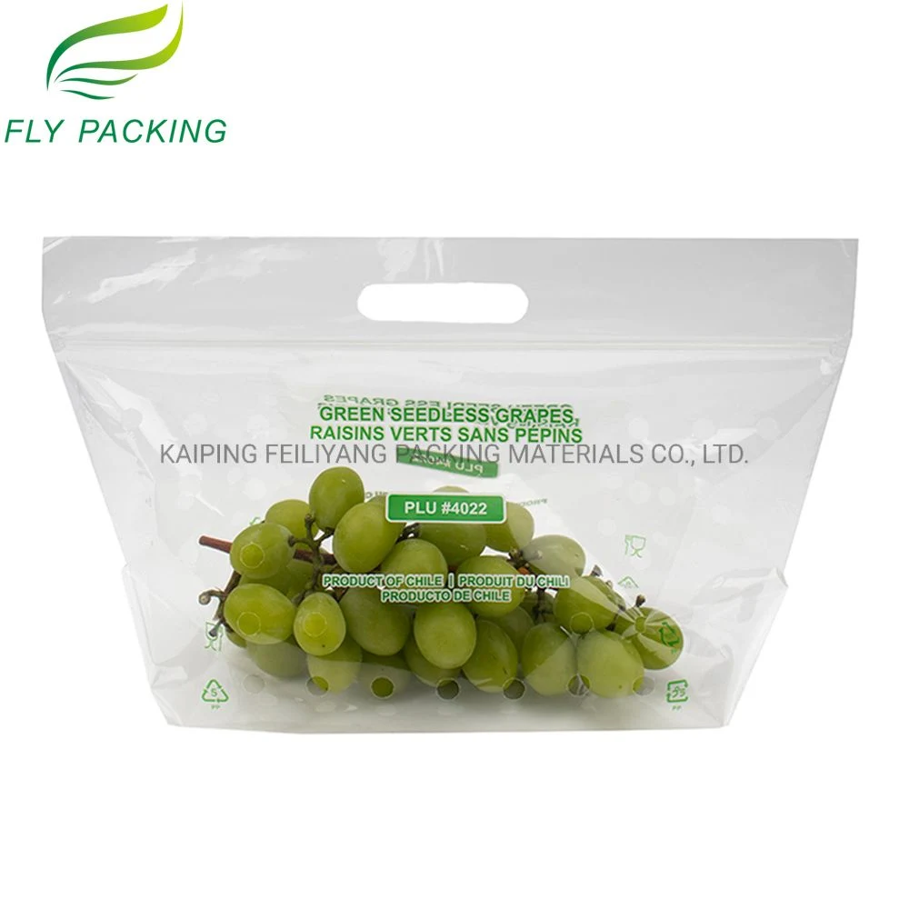 Wholesale Food Grade Safe Plastic Zipper Grape Plastic Packing Material Fruit Bag